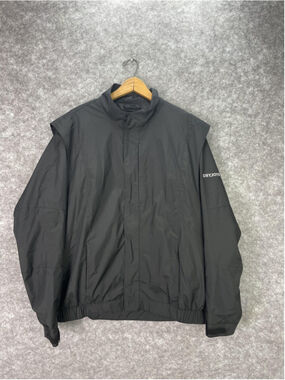 FootJoy DryJoys Jacket Mens Large Black Full Zip Waterproof Golf Windbreaker